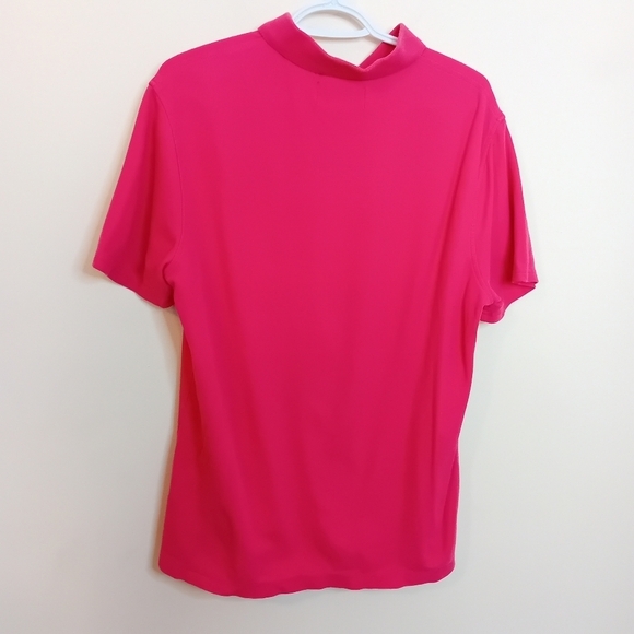 Women's Preppy Business Casual Original Penguin Hot Pink Polo ButtonUp Shirt L - Picture 4 of 9